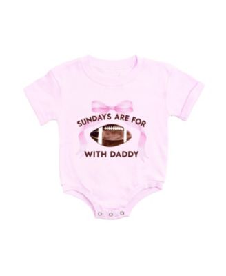 Baby Girls Sundays Are For Football Short Sleeve Romper