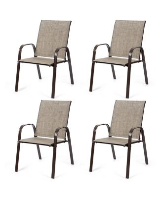 Patio Chairs Dining Chair Garden Deck Yard Armrest