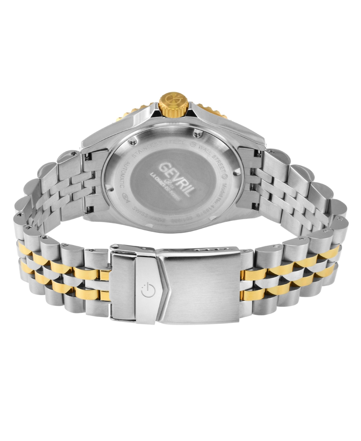 Gevril Men's Swiss Made Wall Street Swiss Automatic Two tone Stainless Steel Bracelet Watch