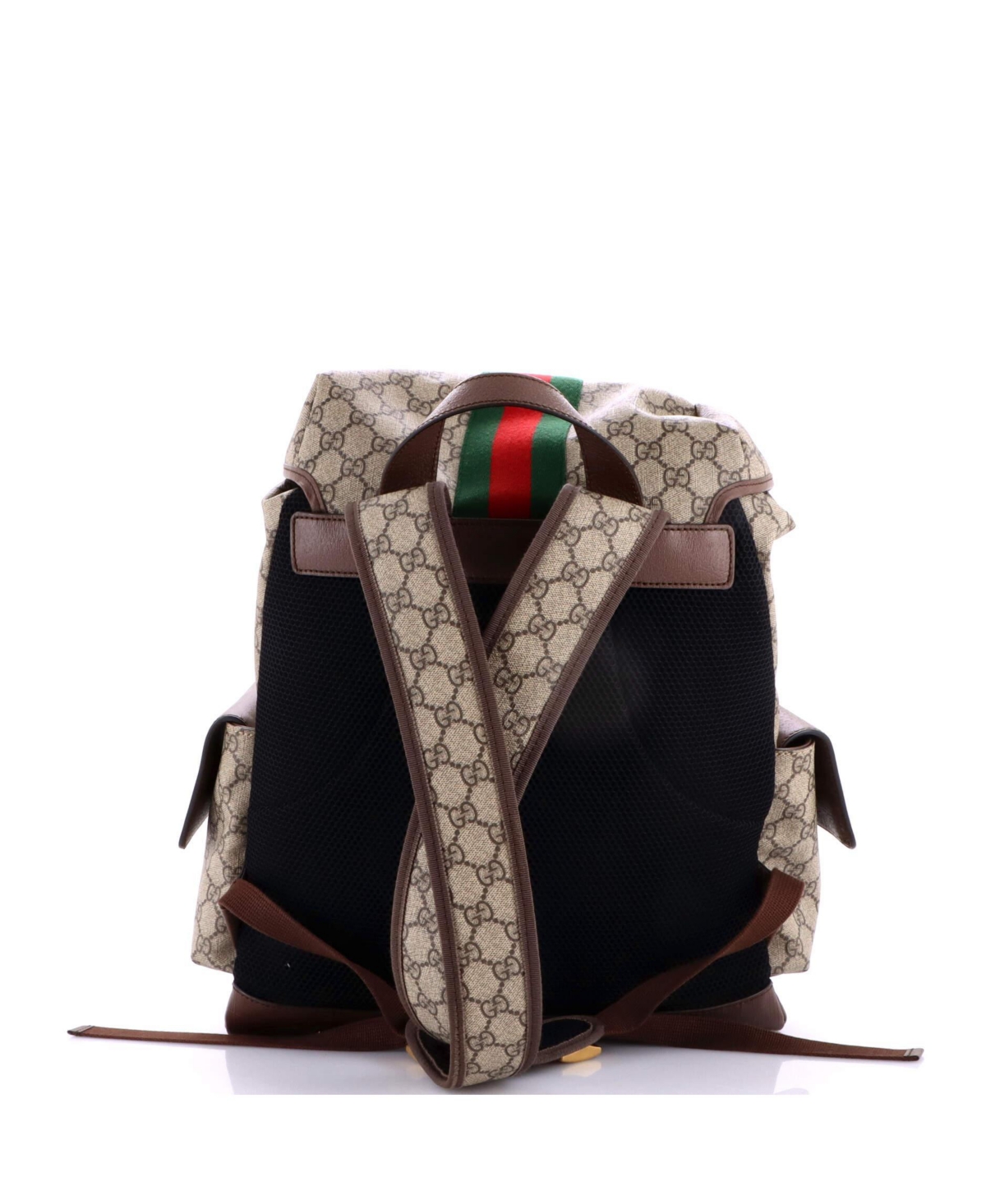 Pre-Owned Gucci Medium Ophidia Flap Backpack Gg Coated Canvas