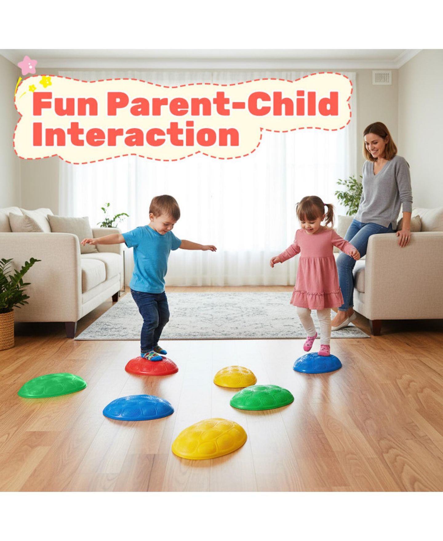 Детские игрушки SUGIFT 8-Piece Non-Slip Sensory Kids Stepping Stones, Ages 3+, цвет: Open Miscellaneous — фото 8