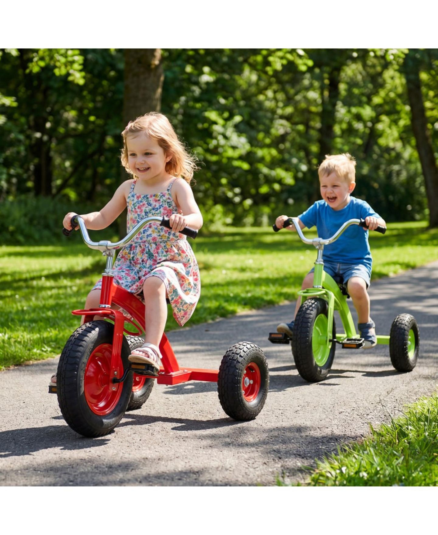 Детская игрушка SUGIFT Carbon Steel Kids' Bike with Adjustable Handlebar and Seat, 15" Inflatable Rubber Tires, 200 lb Capacity, Ages 3+, цвет: Красный — фото 2