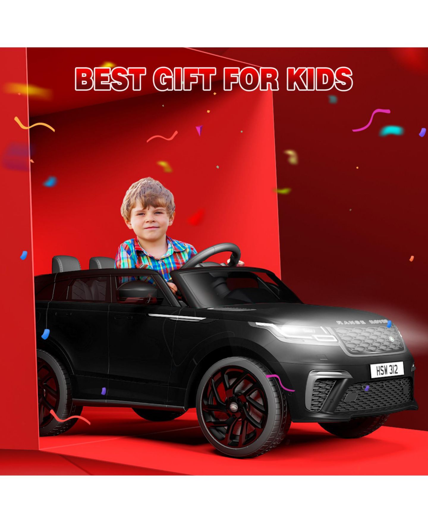 Детская игрушка homfan 12V Licensed Land Rover Remote-Control Ride-On Car with LED Lights, Two-Seater, Ages 3+, цвет: Чёрный — фото 6