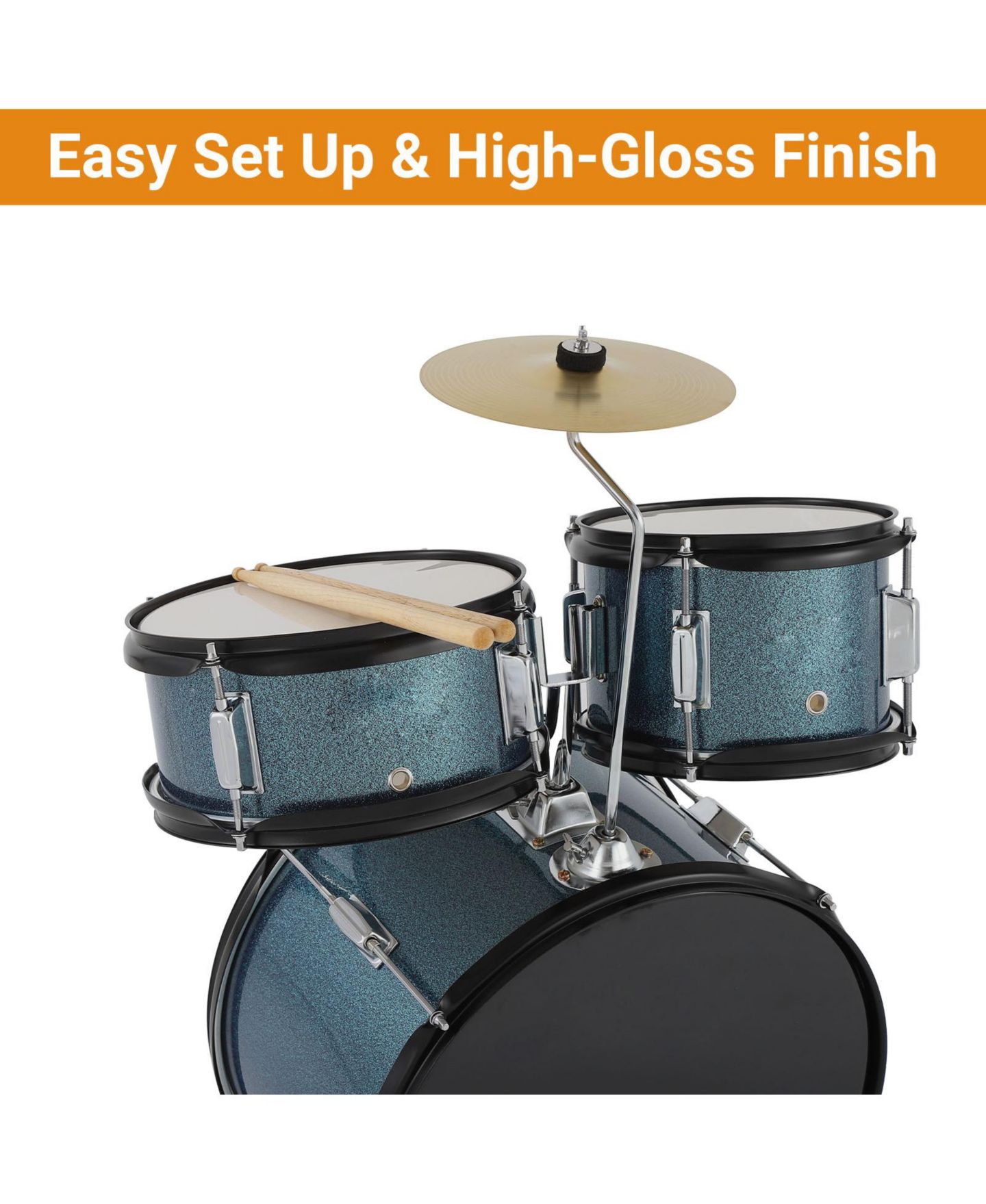 Детские игрушки homfan Kids Junior 5-Piece Hardwood Drum Kit, от 3 лет, цвет: Синий — фото 3