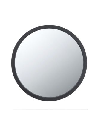 20 Inch Circle Wall Mirror with Black Wooden Frame for Living Room Dining Room Foyer Bathroom Office