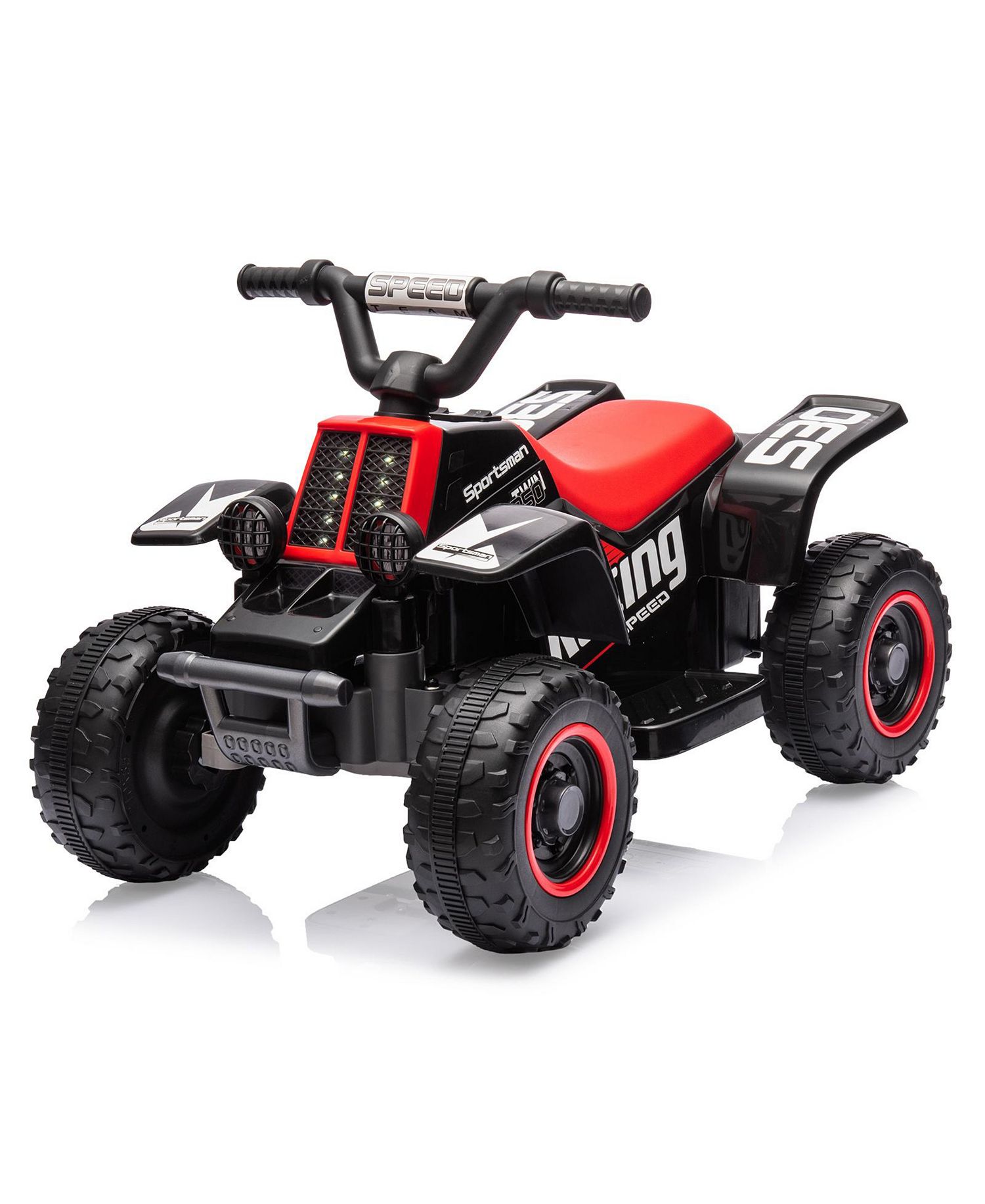 Homfan 6V Kids Electric Ride-On ATV Quad with LED Headlights, Ages 3+