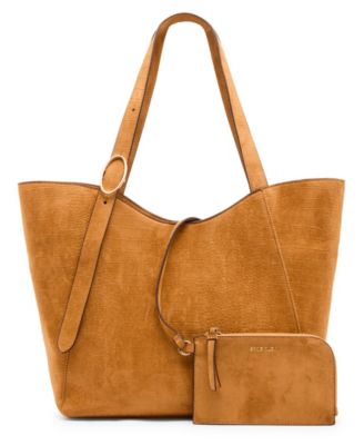 Faux Suede Croc Emboss Extra-Large Tote Handbag