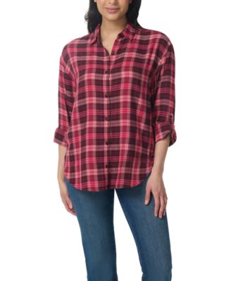 Women's Amanda Plaid Point-Collar Shirt