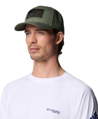 Men's Royal and White PFG Fish Flag COOLMAX Trucker Snapback Hat