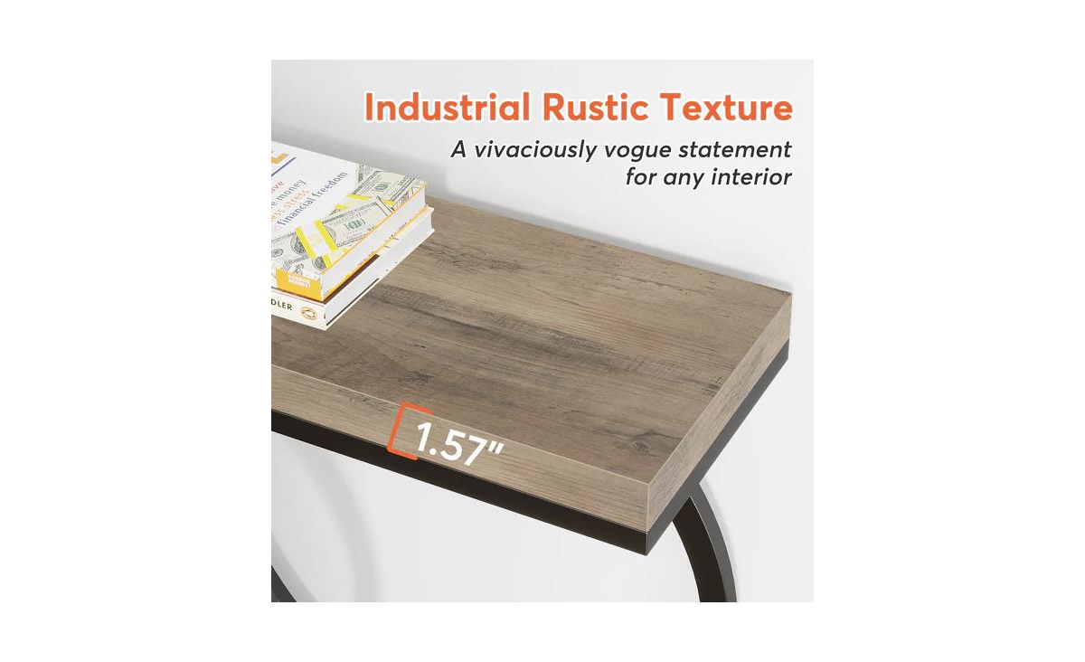Slickblue Narrow Console Table with Geometric Metal Frame