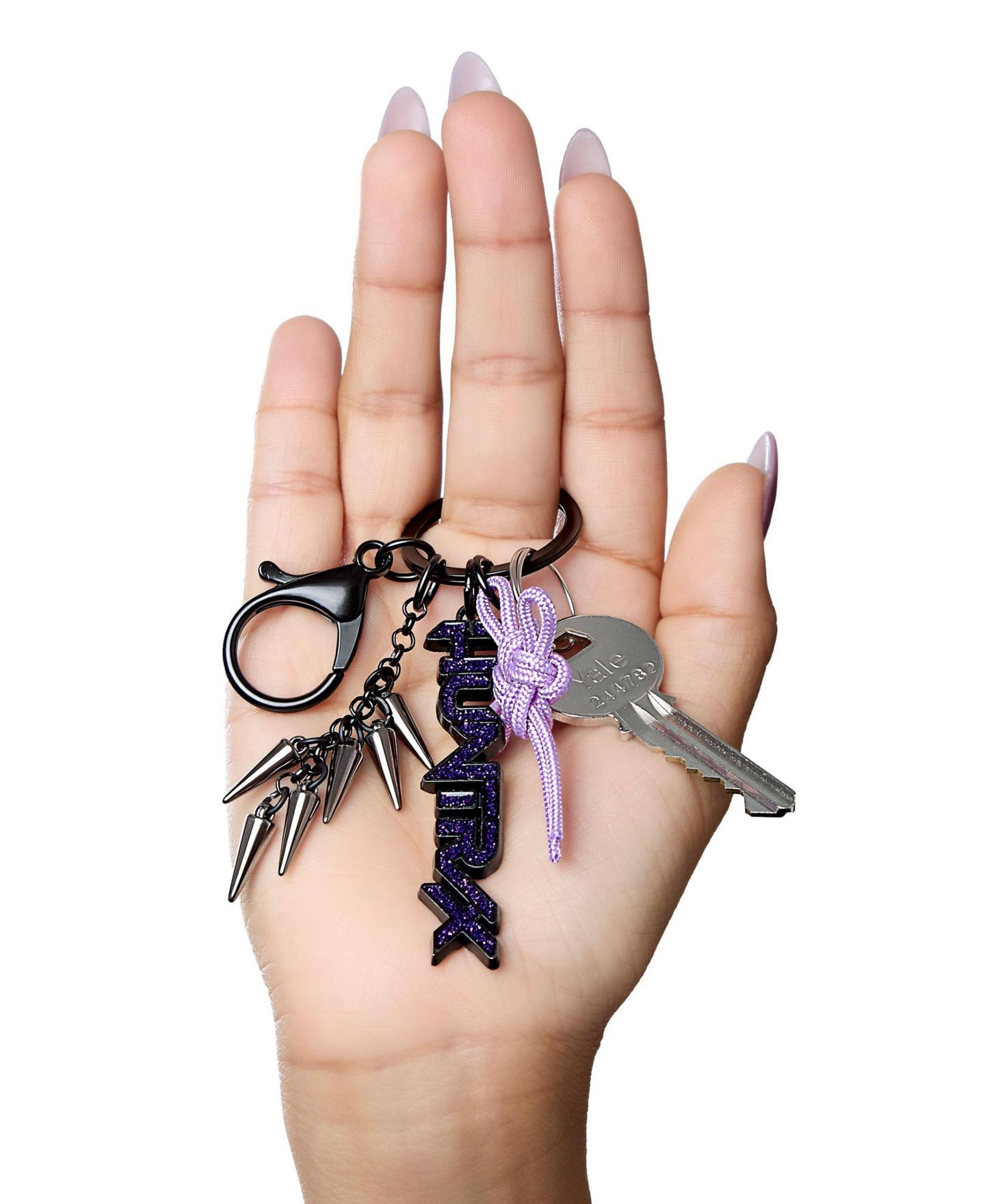 Женский брелок KPop Demon Hunters Cluster Keychain Tone, цвет: Фиолетовый / Чёрный — фото 4