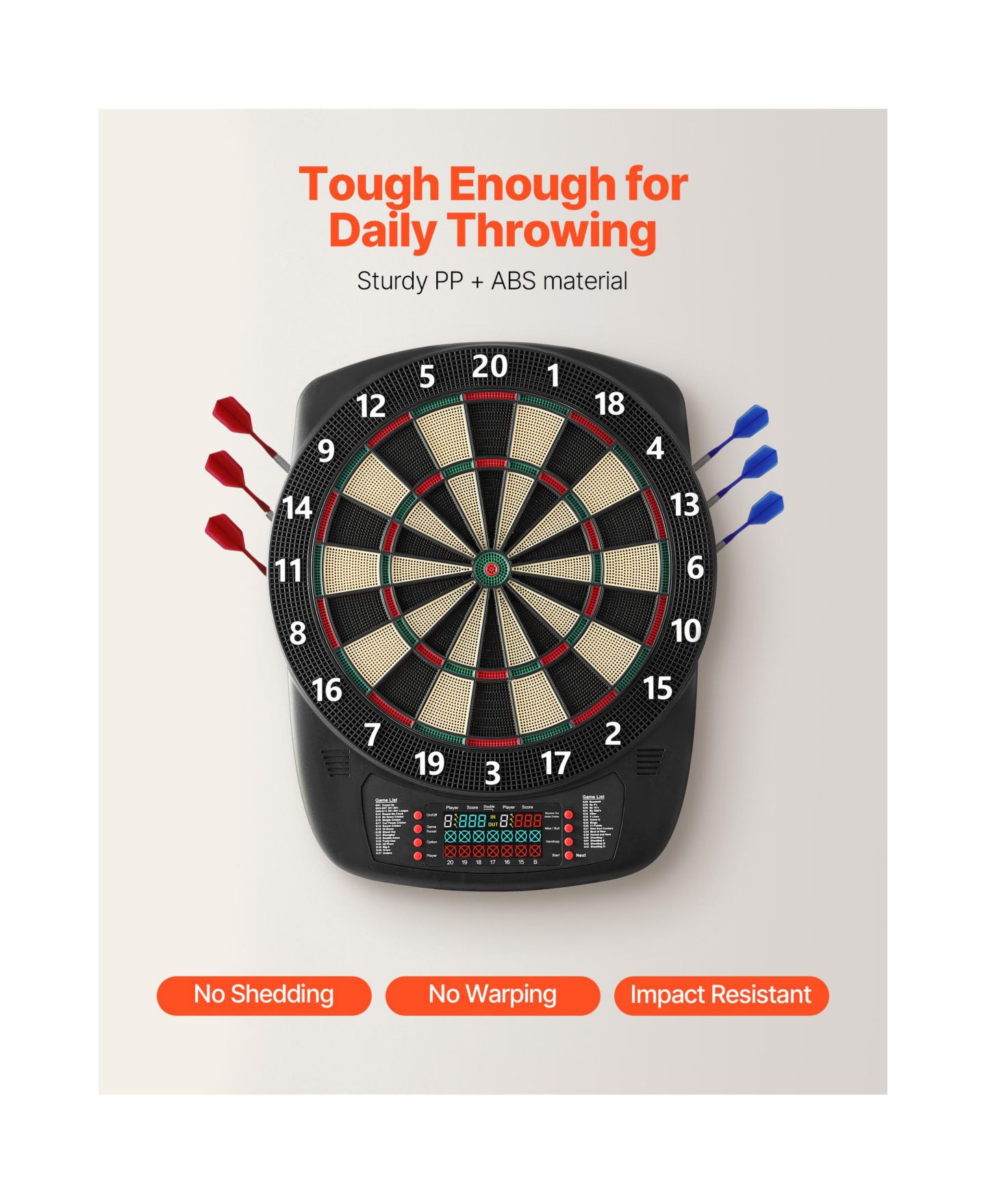 Детская игрушка HONGGE Electronic Dart Board with 43 Games, Ages 3+, цвет: Чёрный — фото 9