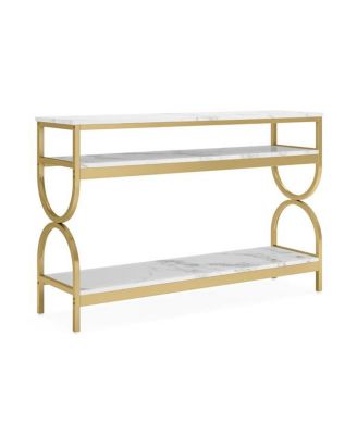 55" Console Table with 3-Tier Storage Shelves