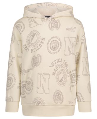 Boys' 2T-7 Allover Logo Print Hoodie