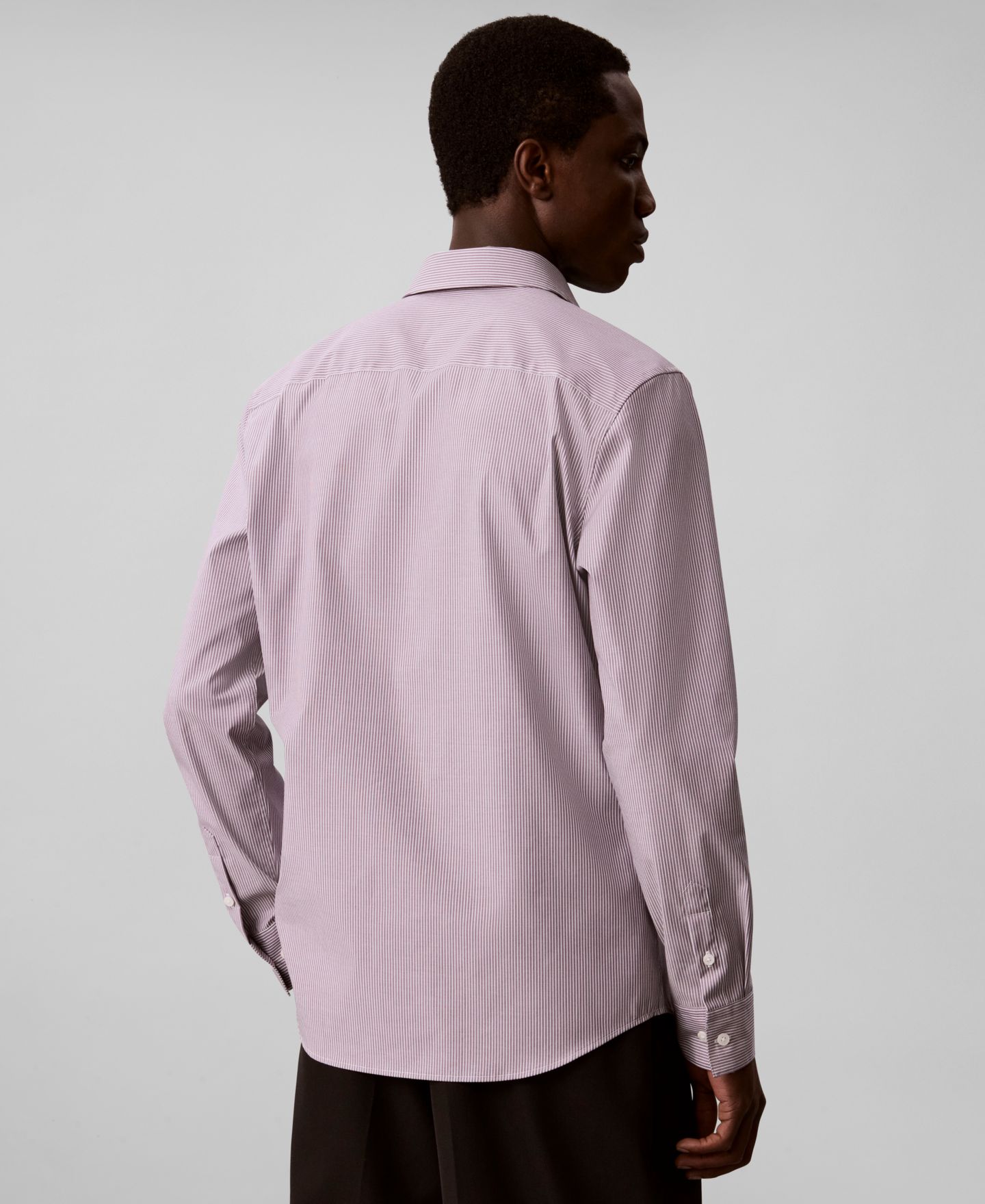 Мужская рубашка Calvin Klein Stretch Slim-Fit Dress Shirt, цвет: Винтажный фиолетовый — фото 5
