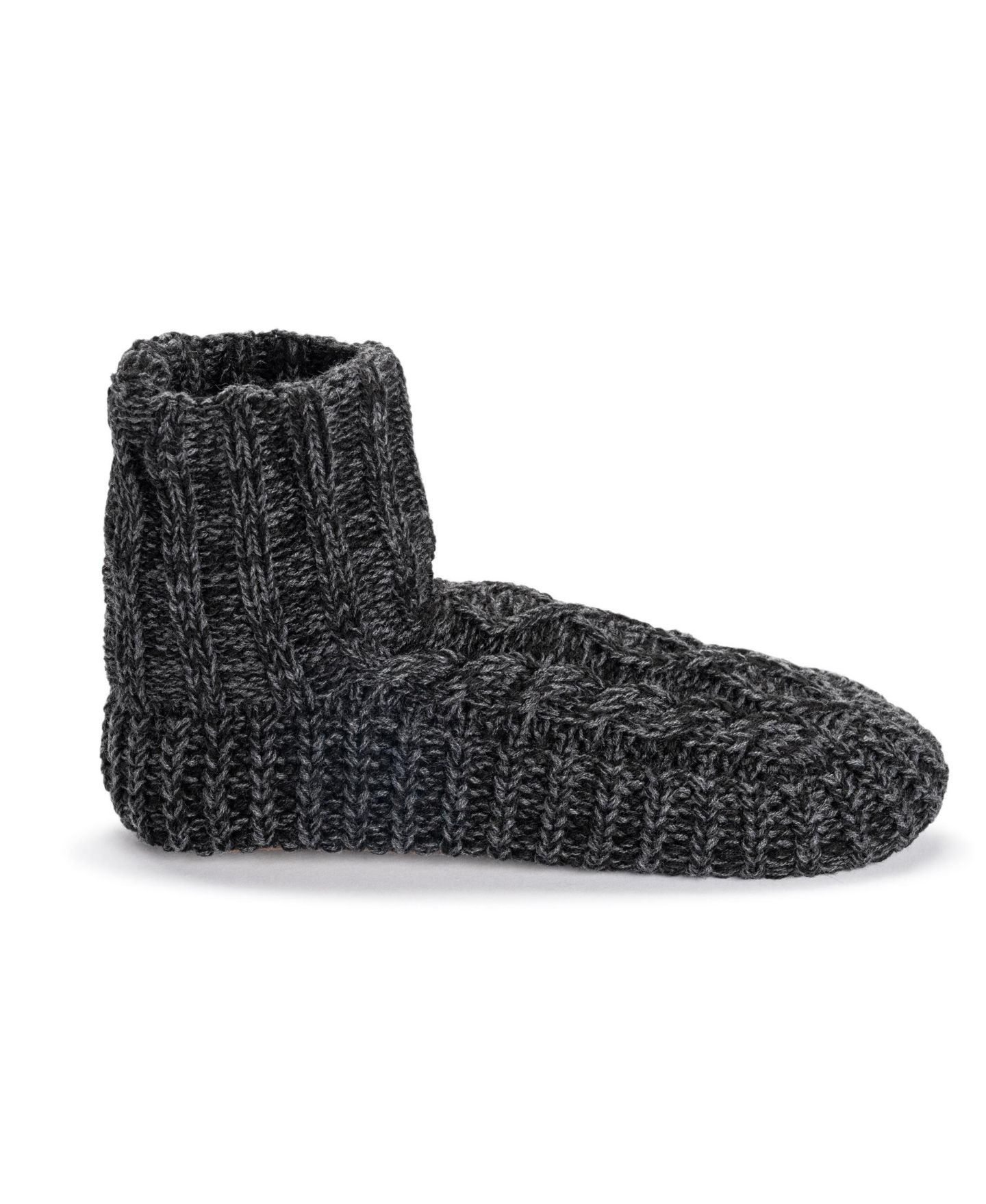 Мужские тапочки MUK LUKS Cabled Boot Acrylic Slippers, цвет: Эбеновый / Серый — фото 7