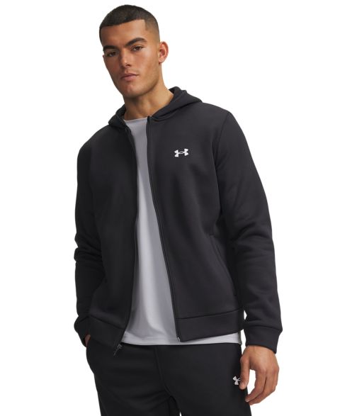 Мужское худи Under Armour Armour Fleece, цвет: Чёрный / Белый