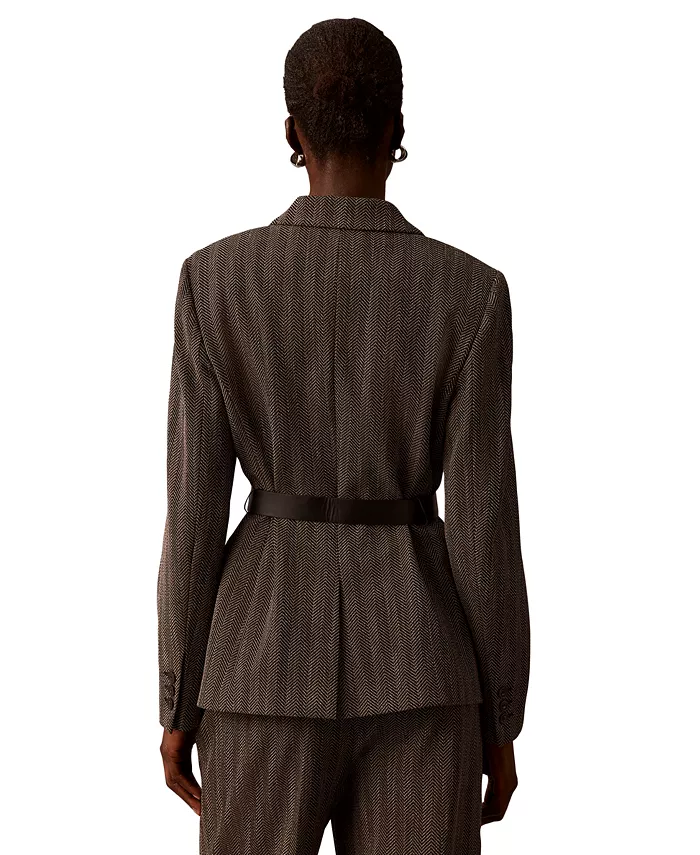 Women's Notch Collar Long-Sleeve Blazer - thumbnail 6