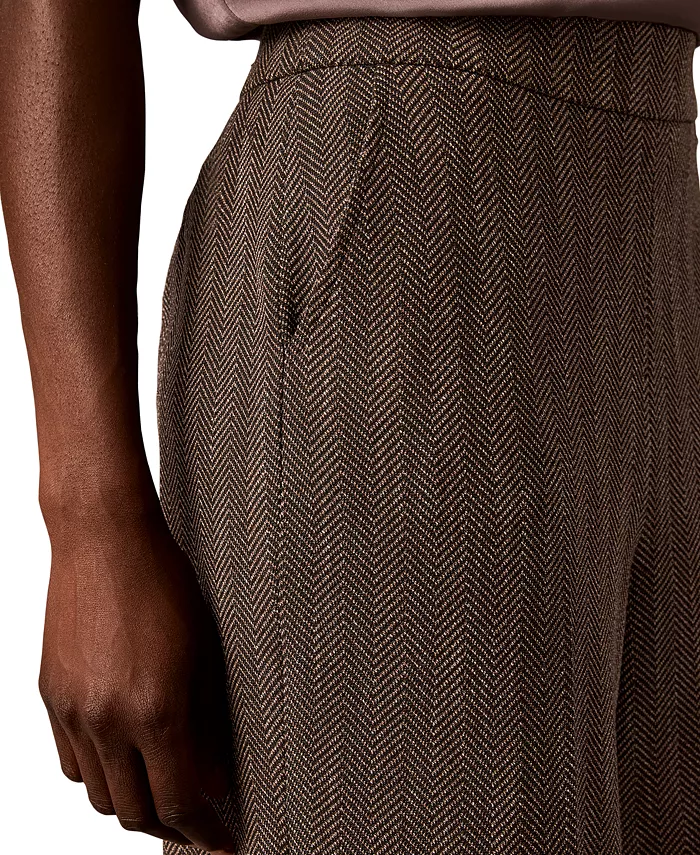Women's Pull-On Wide-Leg Herringbone Pants - thumbnail 6