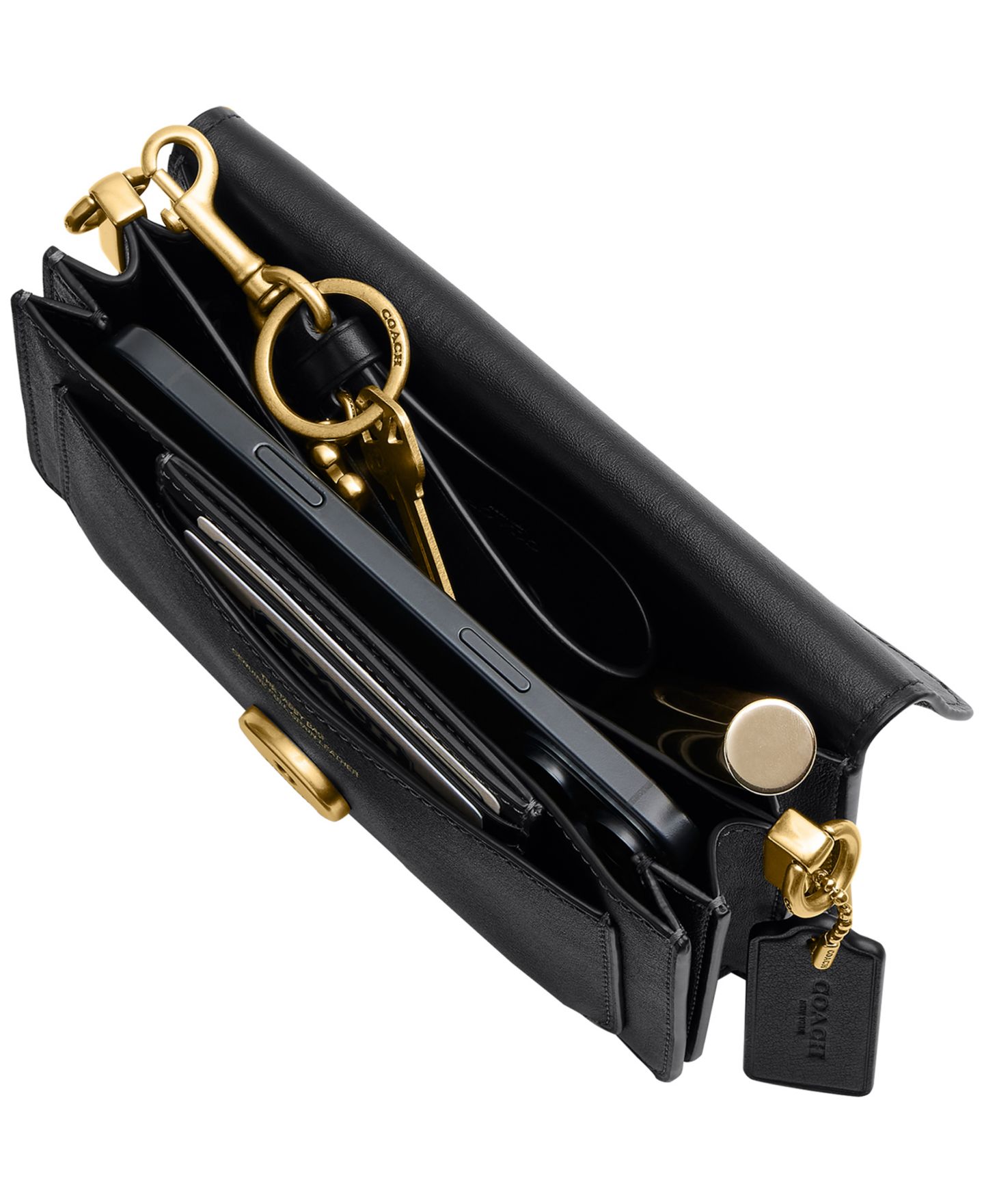 Женская сумка COACH Tabby Small Soft Leather Shoulder 20, цвет: Латунный / Чёрный — фото 7