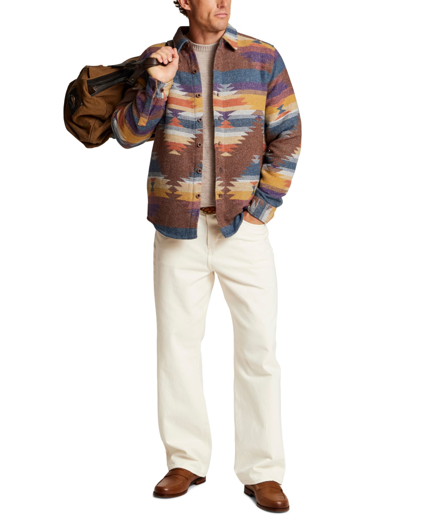 Мужская куртка Weatherproof Vintage Unlined Southwest Shirt Jacket, цвет: Sunrise — фото 2