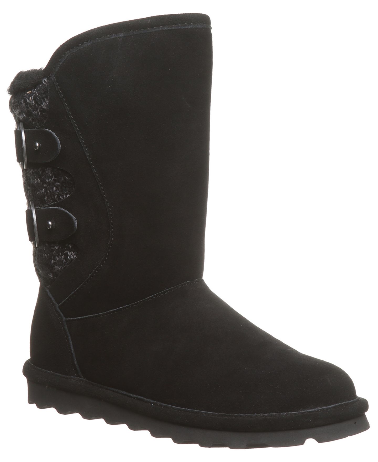 Женские ботинки Bearpaw Jenni Knit Back Accent Mid-Calf, цвет: Чёрный — фото 1