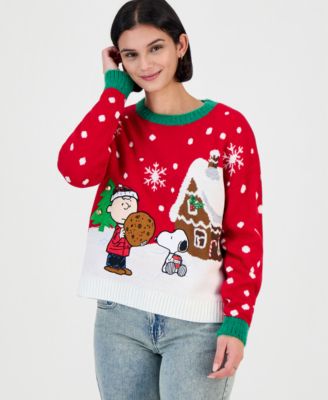 Juniors' Peanuts Cookies Christmas Sweater