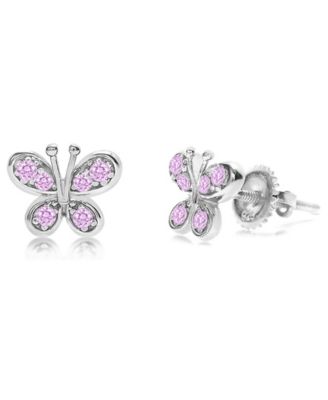 Kids Butterfly Hypoallergenic Earrings for Girls with Surgical Titanium Screwbacks