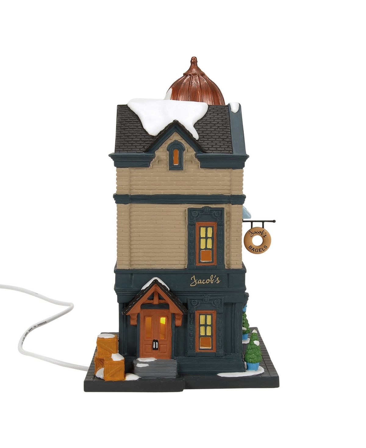 Department 56 Christmas in the City Jacob's Bagels Light-Up House Figurine