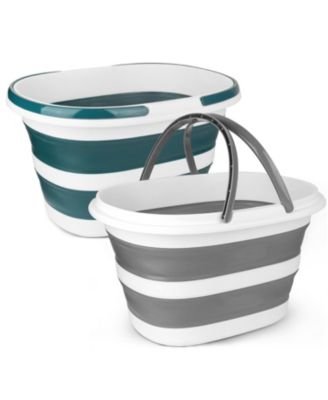 Collapsible Silicone Mop Bucket With Handles Multi Purpose Storage Organizer