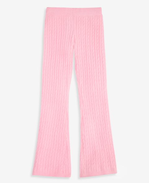 Брюки Epic Threads Ultrasoft Cable-Knit Flared-Leg Pull-On Sweatpants для девочек, цвет: Розовый