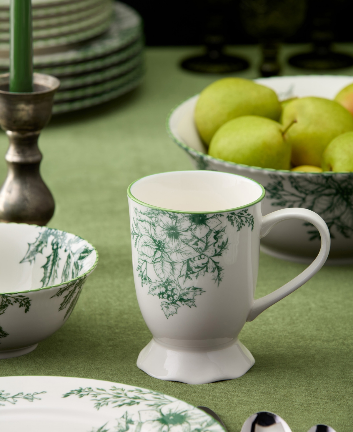 Certified International Winter Evergreen Mugs, Set of 6