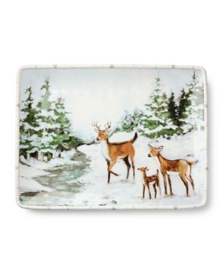 Winter Cabin Rectangular Platter