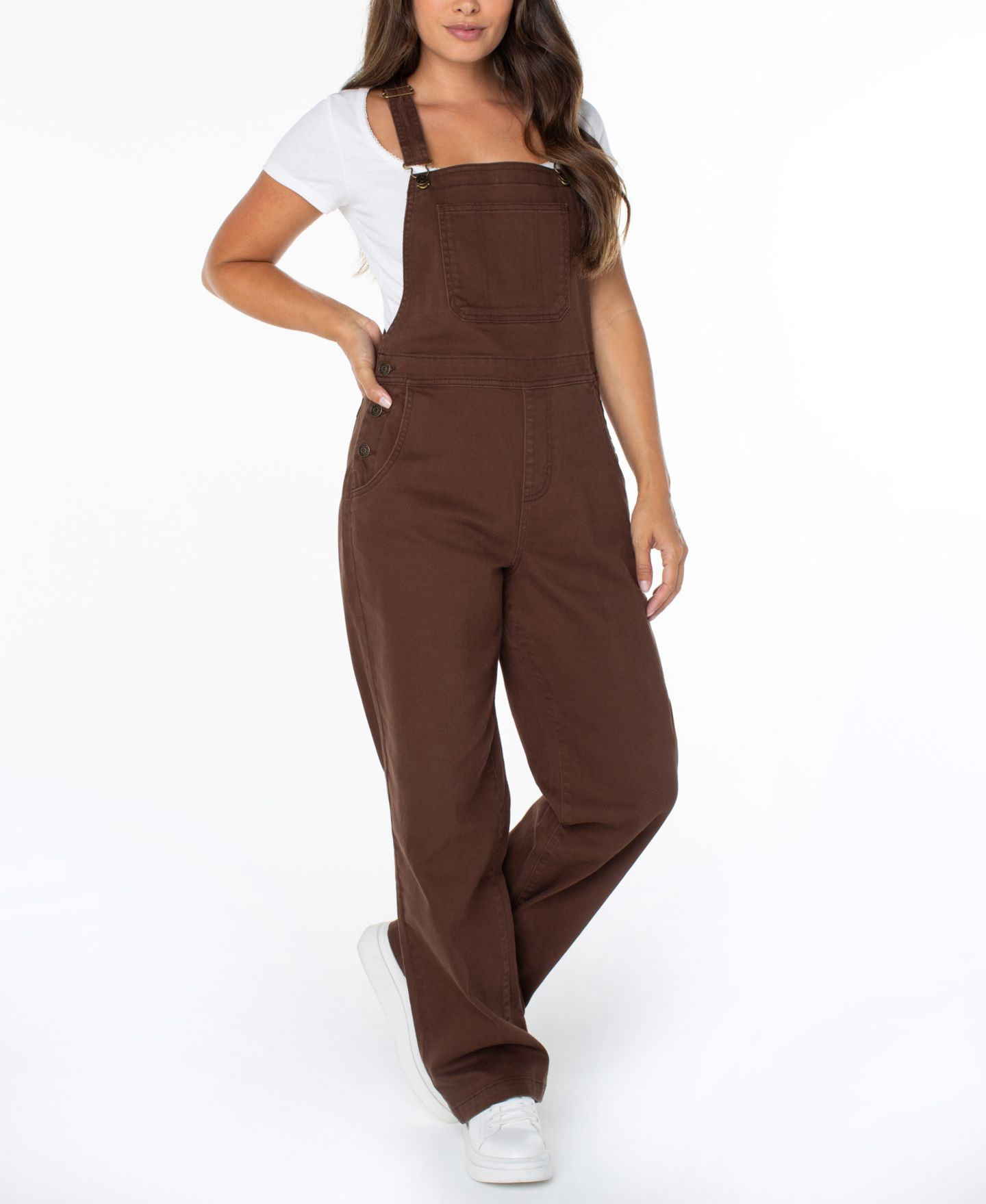 Женский комбинезон Celebrity Pink Juniors' Slouchy Twill Overalls, цвет: Кофейный — фото 2
