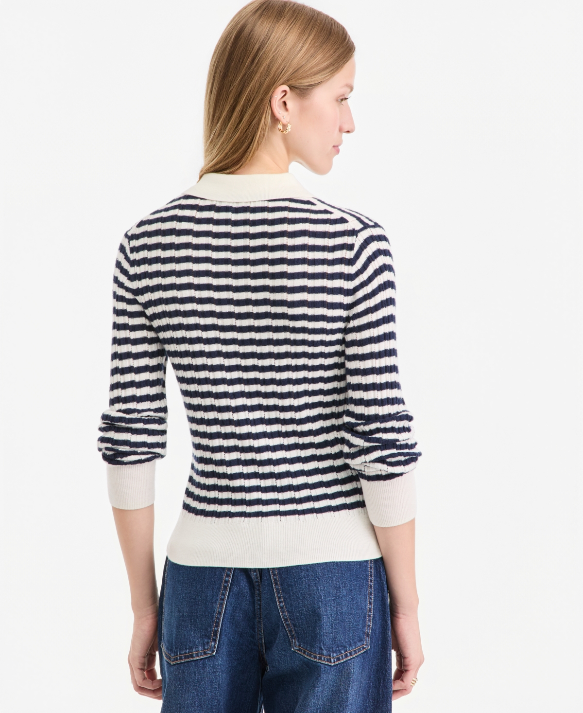 On 34th Women's Lightweight Long Sleeve Ribbed Polo Sweater, Macy's Exclusive