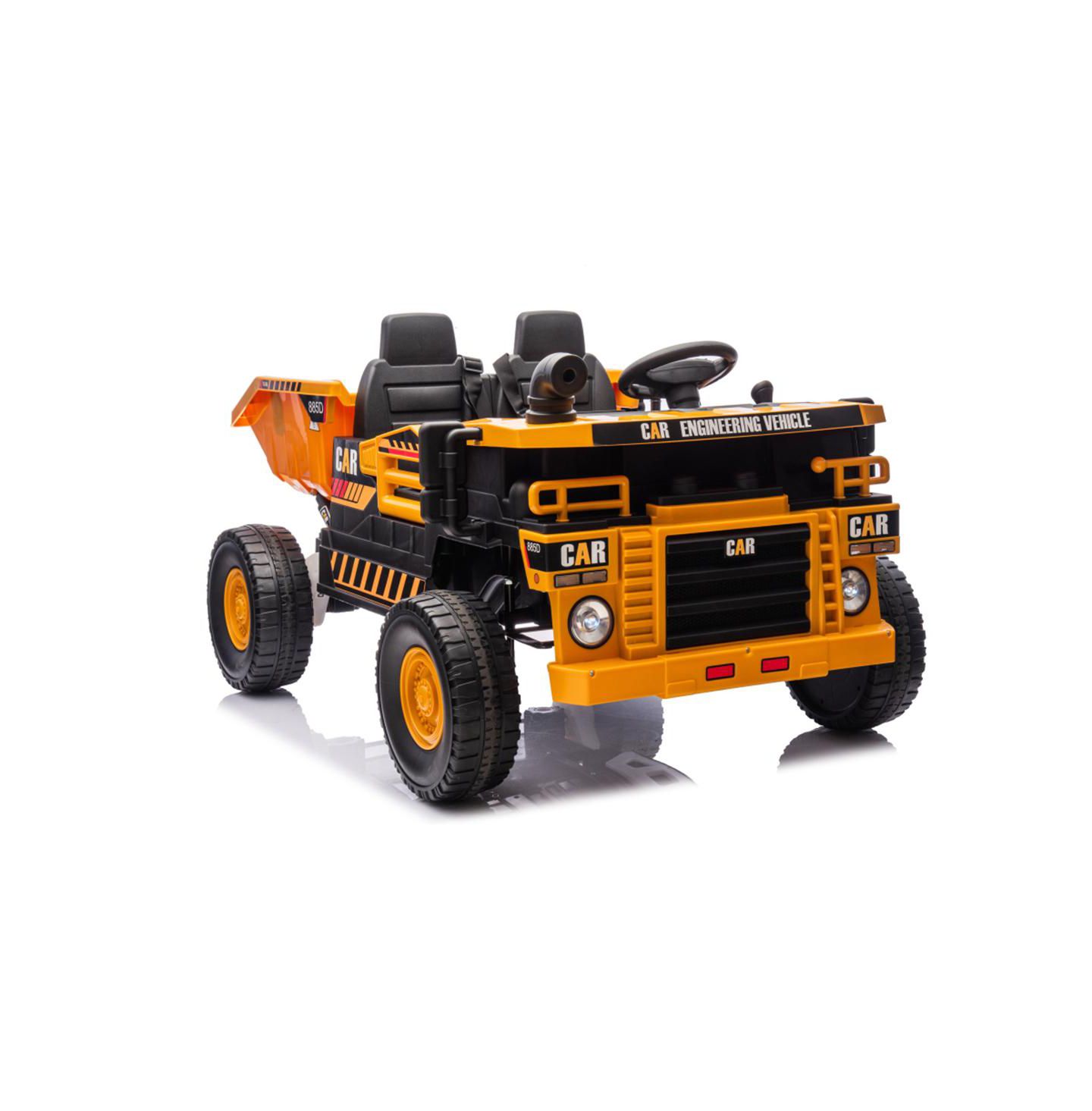 Детская игрушка YOBTOP Large Remote-Control Two-Seater Ride-On Dump Truck with LED Lights & Auto-Lift Compartment, 110 lbs Capacity, Ages 3+, цвет: Оранжевый — фото 3