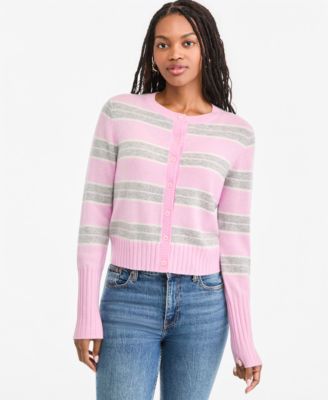 Women's Cashmere Cropped Shrunken Crew Cardigan