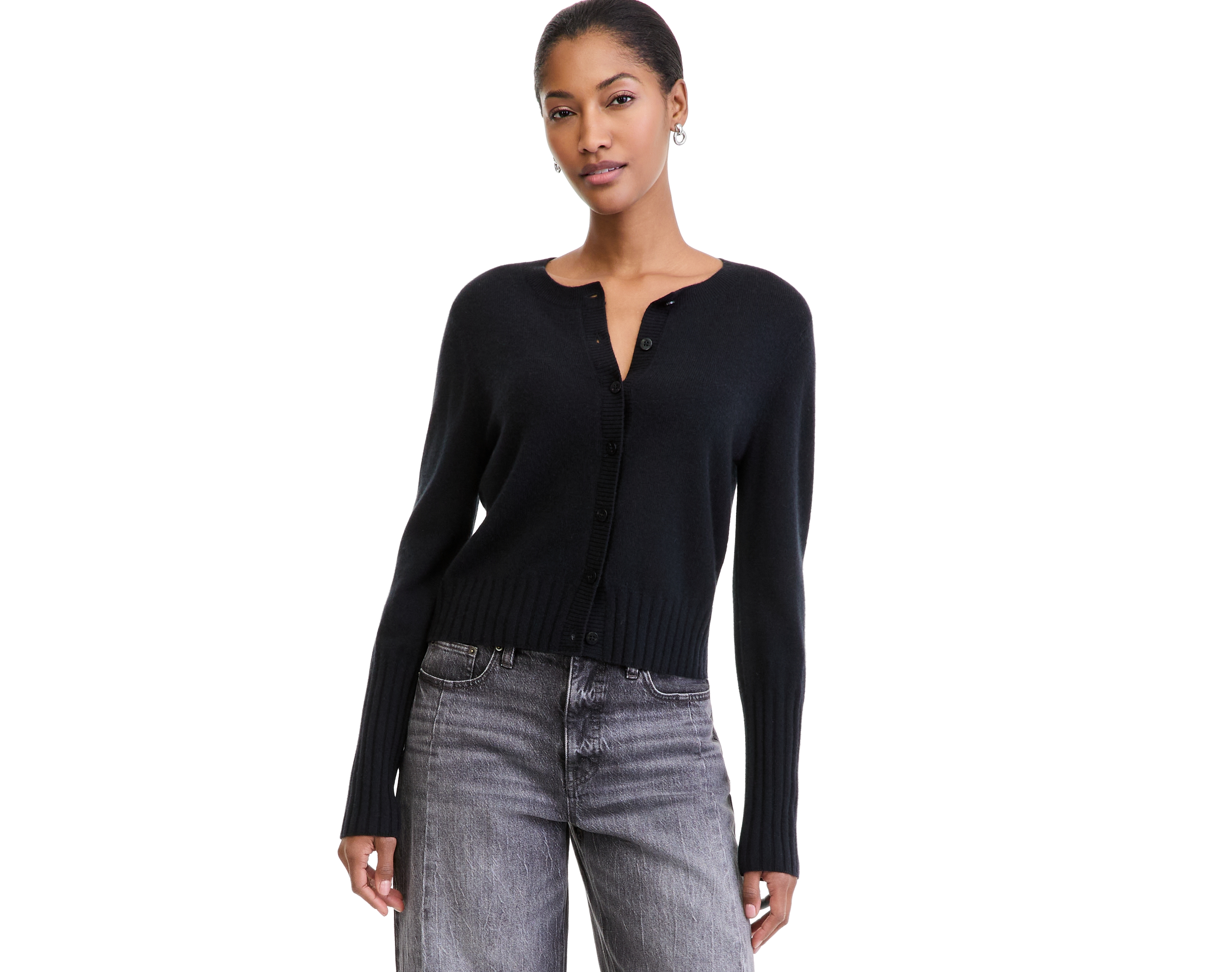 On 34th Women's 100% Cashmere Cropped Shrunken Crew Cardigan, Macy's Exclusive