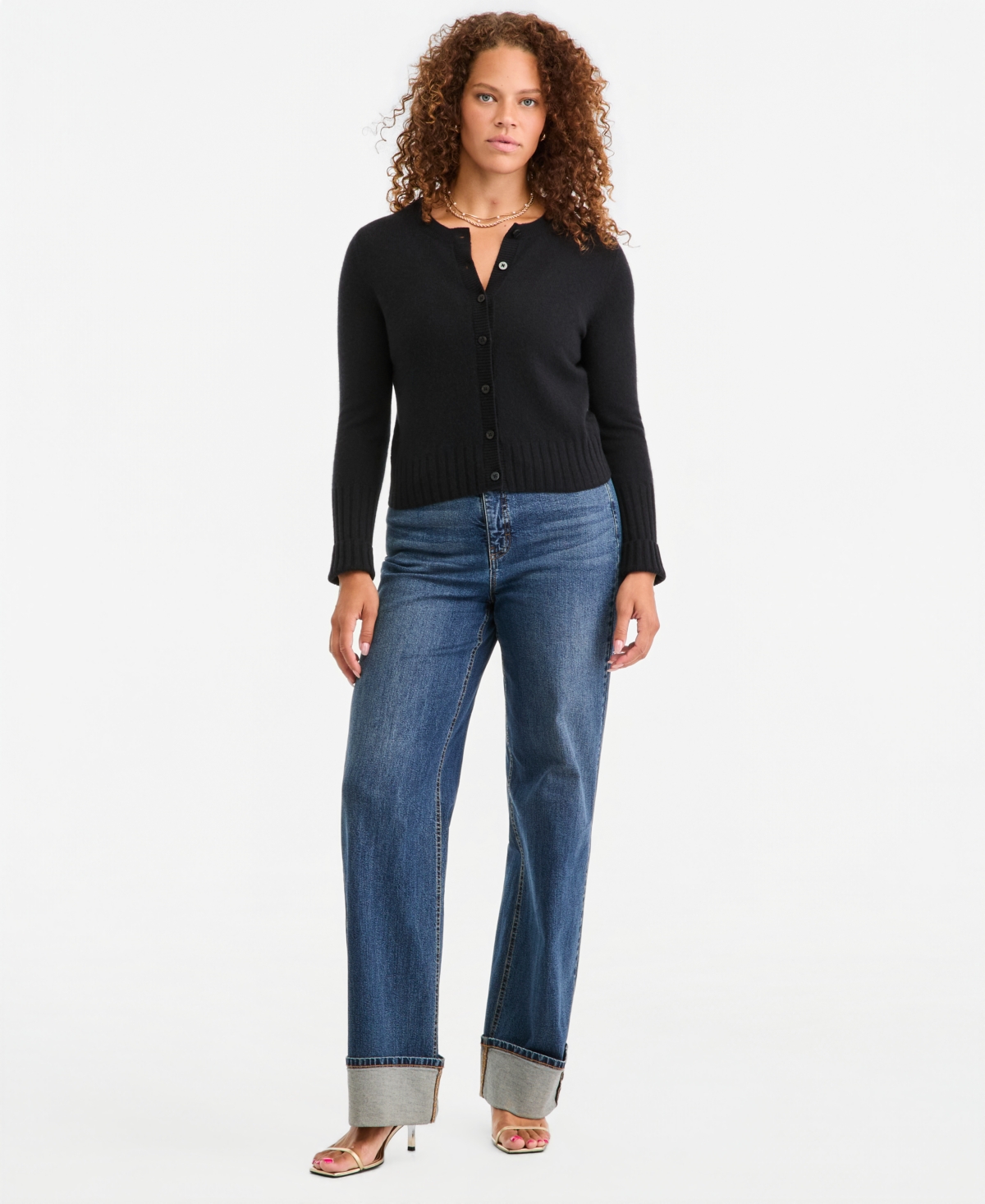 On 34th Women's Cashmere Cropped Shrunken Crew Cardigan, Macy's Exclusive