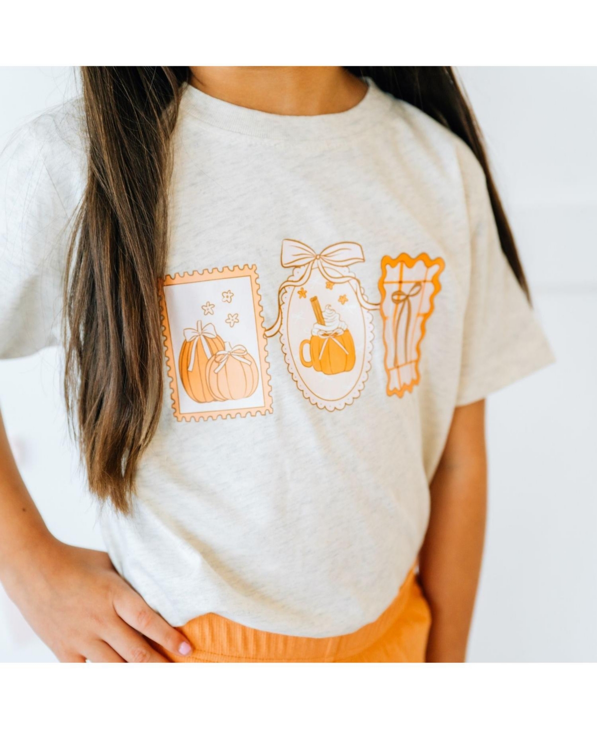 Sweet Wink Big Girls Pumpkin Cameo Short Sleeve T-Shirt