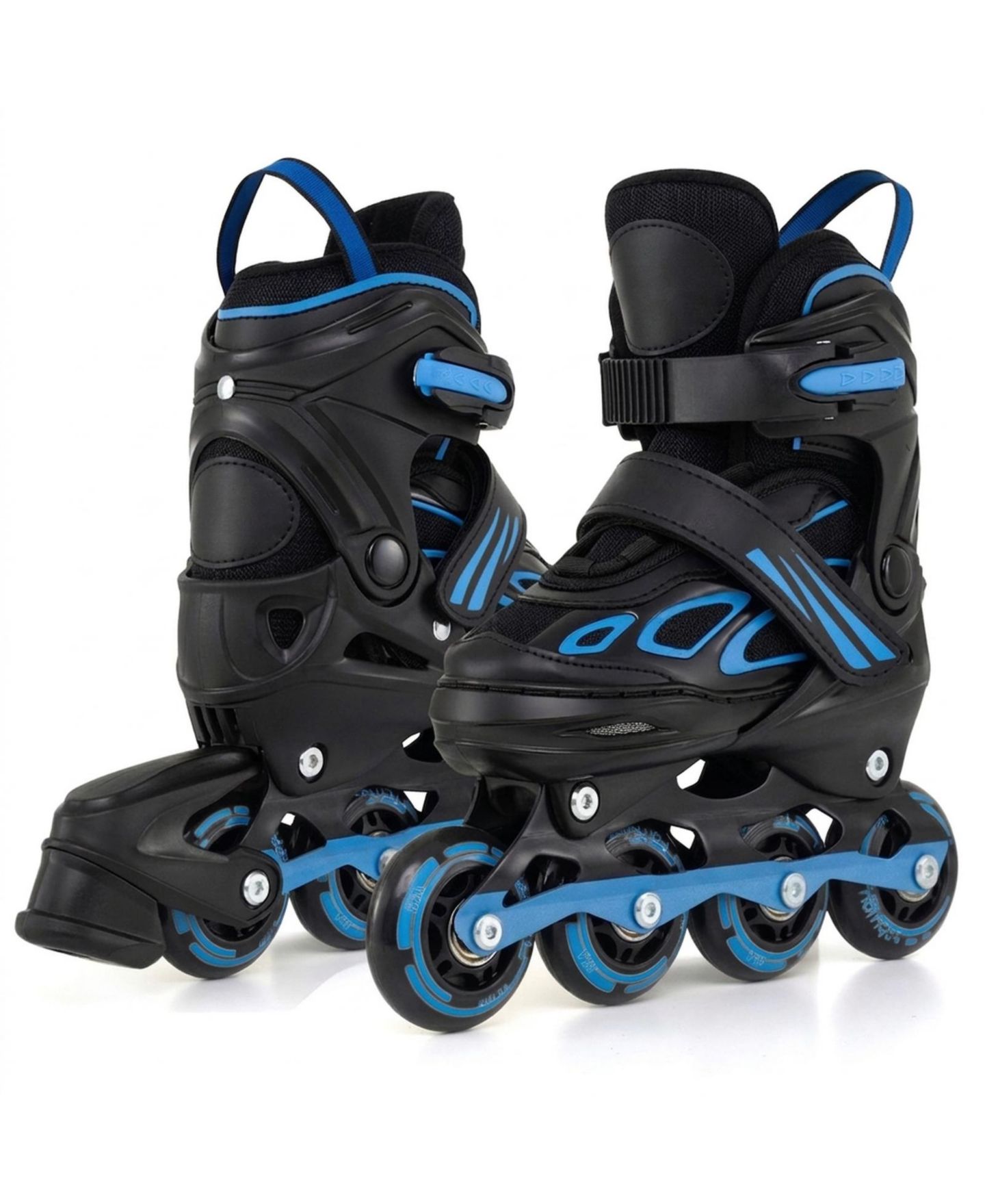 Детские игрушки HONGGE Adjustable Kids Inline Skates, US 10C-13C, Triple Safety Closure, Illuminating Wheels, Ages 5-7, цвет: Чёрный / Синий — фото 8