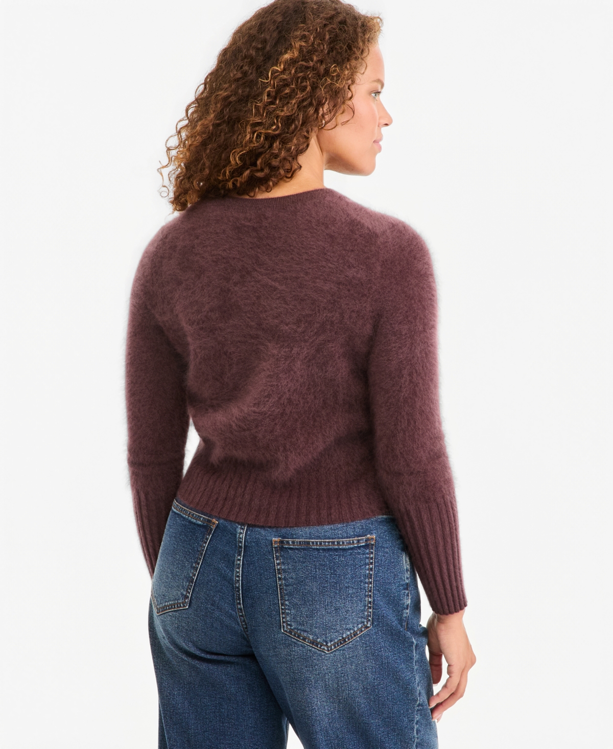 On 34th Women's Cropped Brushed Crewneck Cashmere Shrunken Sweater, Macy's Exclusive