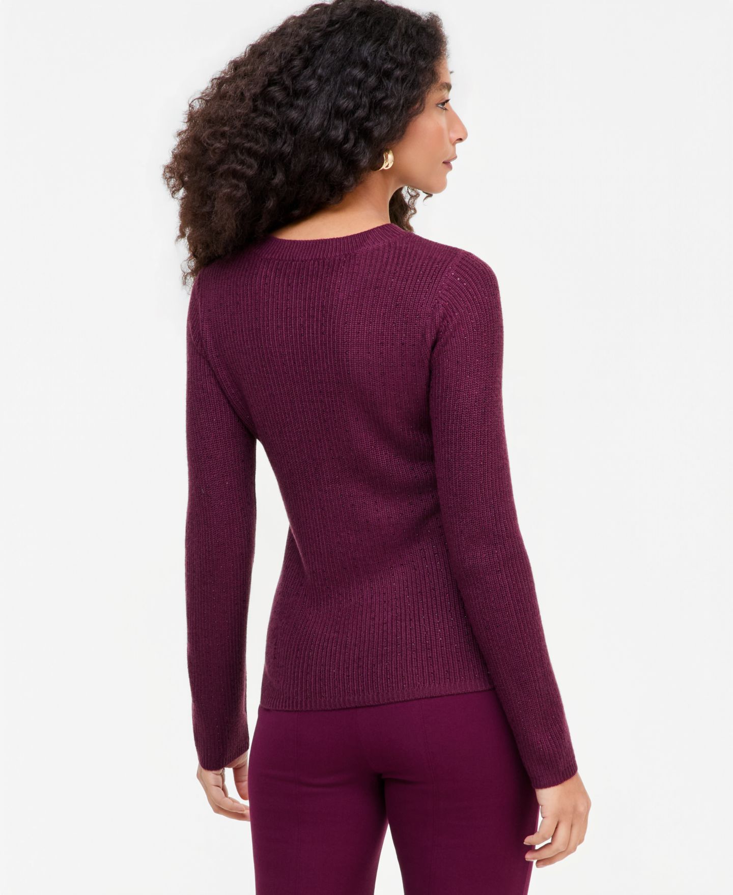 Женский свитер I.N.C. International Concepts Rhinestone Rib, цвет: Ягодный винный — фото 4