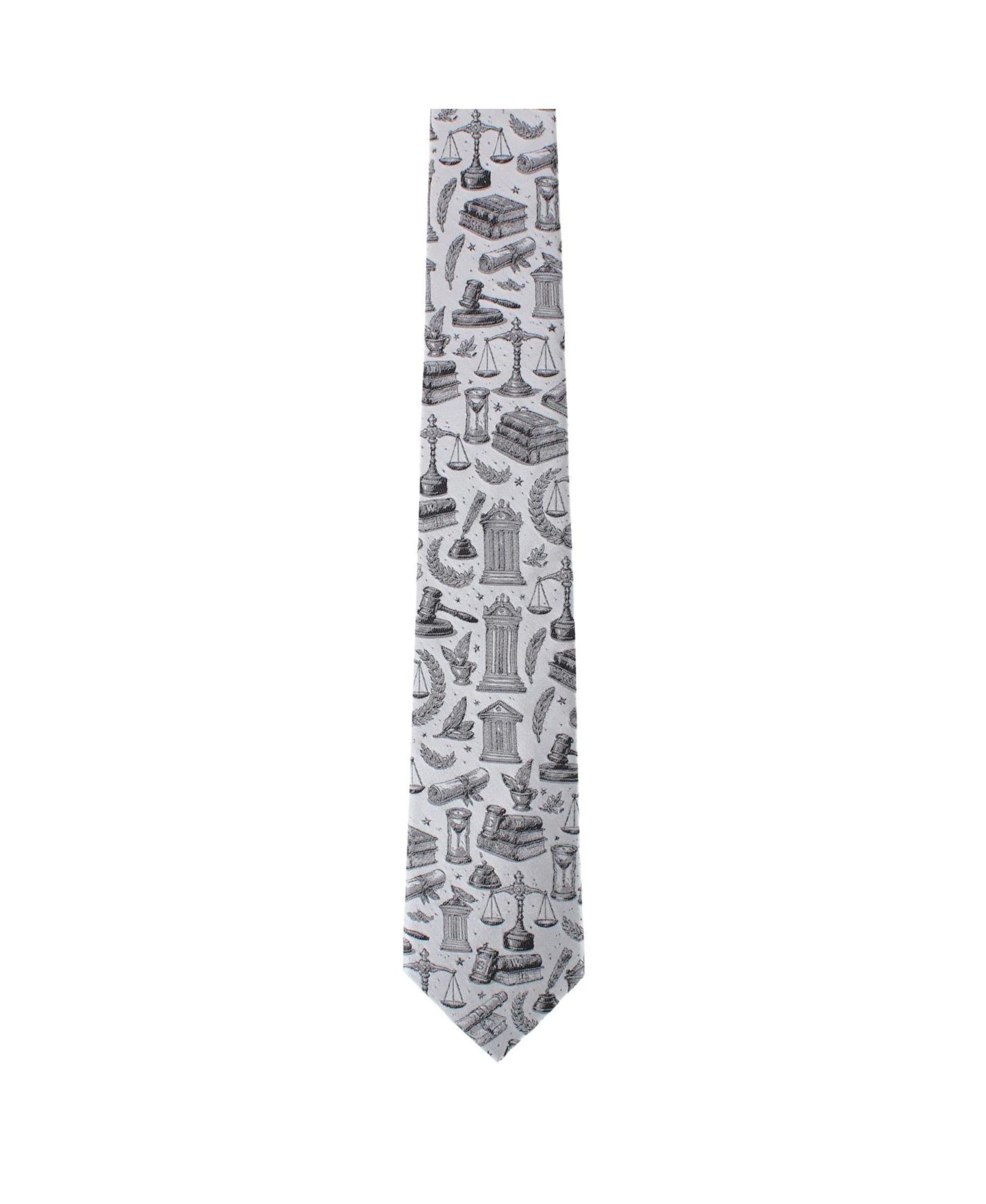 Мужской галстук TRAFALGAR Esquire Law Silk Novelty Necktie, цвет: Серебряный — фото 3