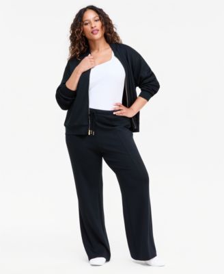 Plus Size Drawstring Flare Sweatpants