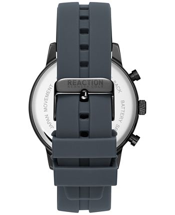 Kenneth Cole Reaction Men's Gunmetal Gray Silicone Strap Watch 44mm ...