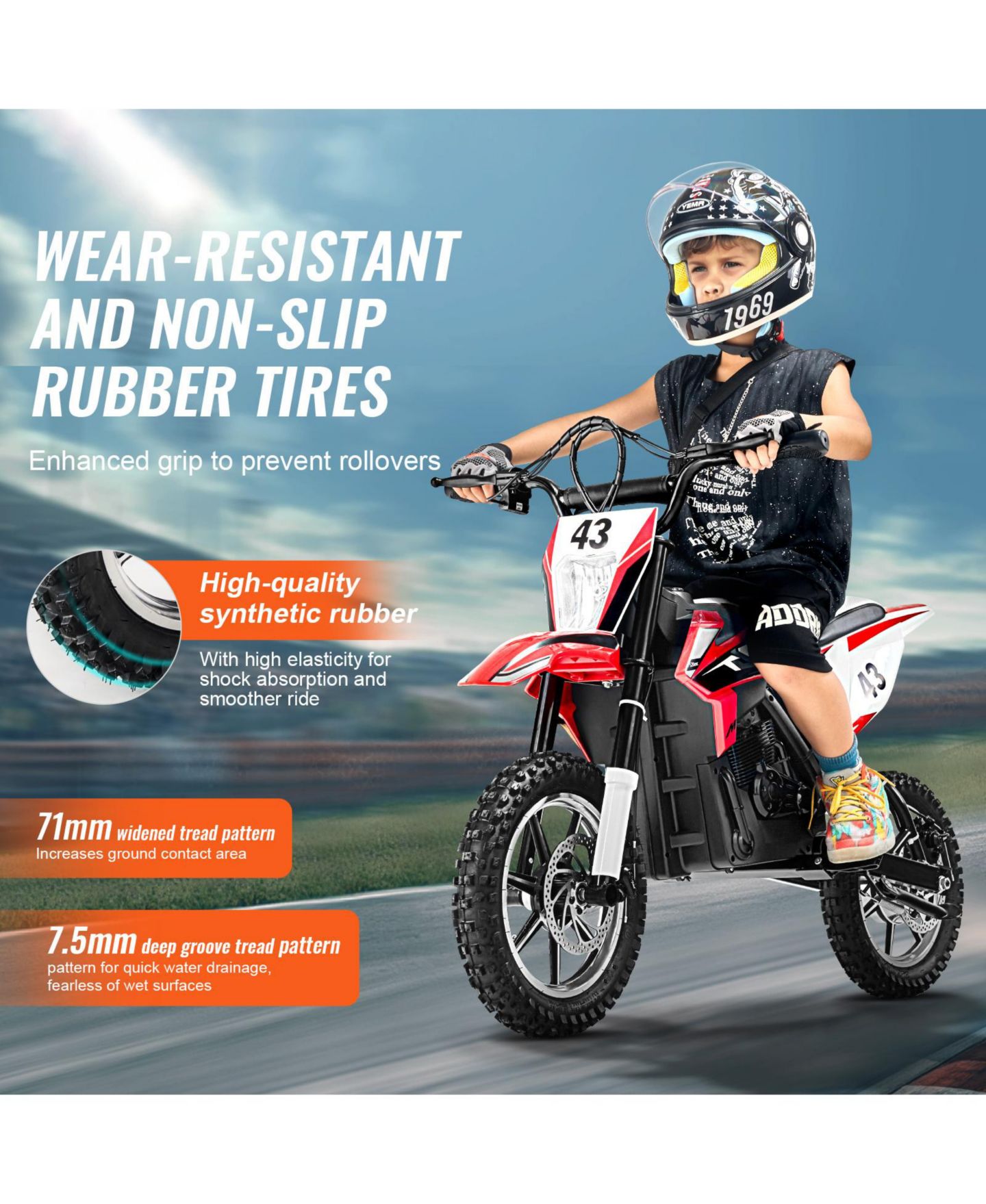 Детские игрушки HONGGE Electric Ride-On Motorcycle 36V Powered 15.5 mph Treaded Tires, 175 lbs Capacity, Ages 14+, цвет: Чёрный — фото 6