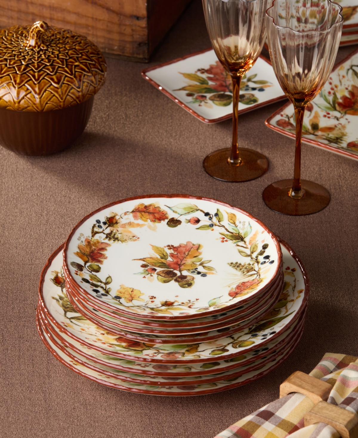 Certified International Autumn Meadows Salad Plates, Set of 4