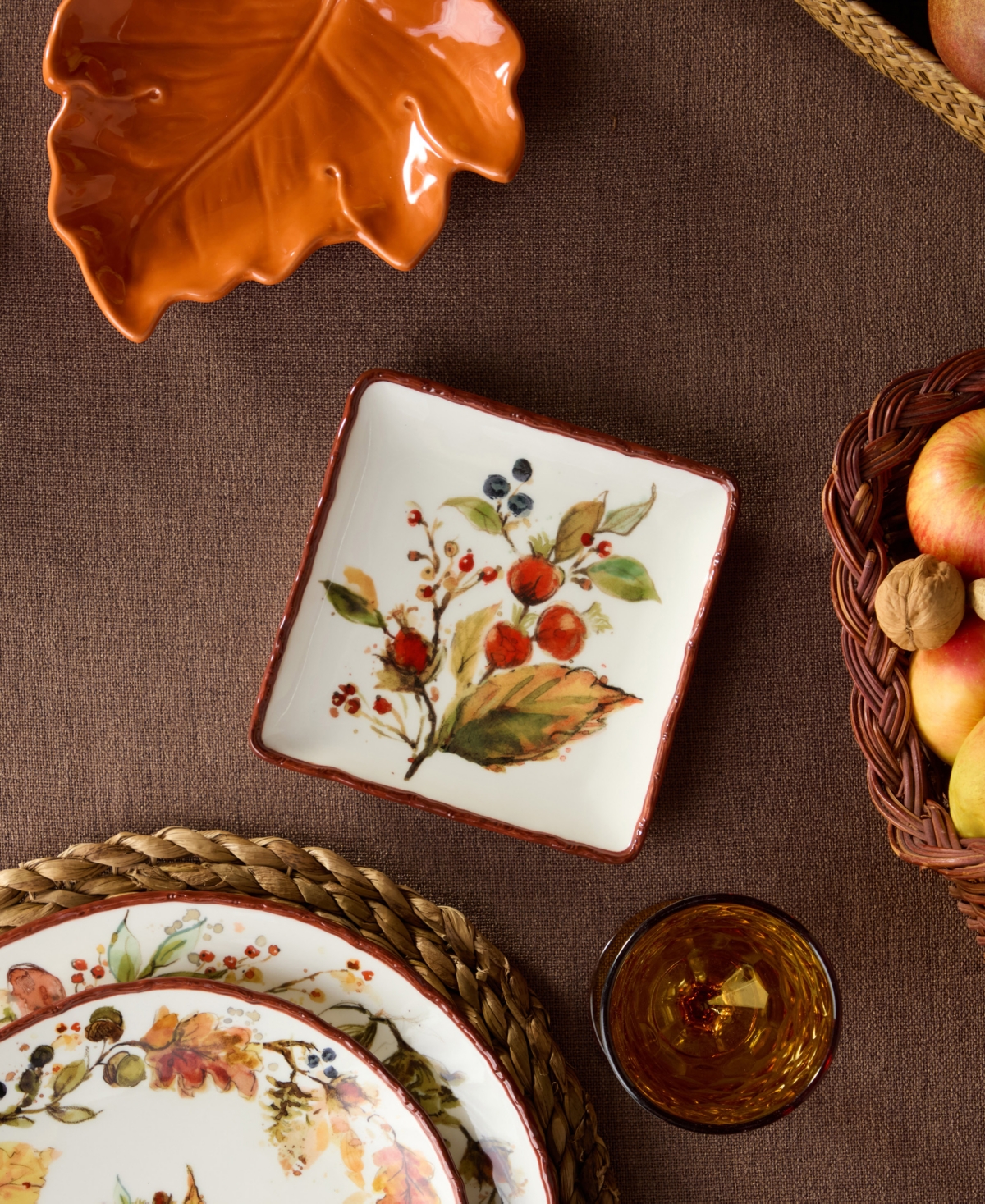 Certified International Autumn Meadows Canape Plates, Set of 4