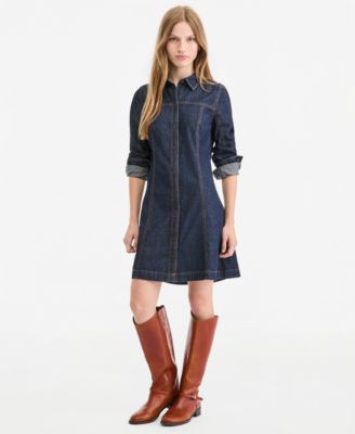 Women's Denim Long-Sleeve Mini Dress